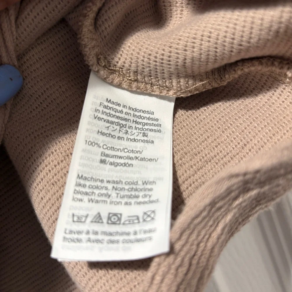 MADEWELL TEXTURE & THREAD Tan Brown Sleeveless Button Front Tie-Front Tank - Picture 8 of 9
